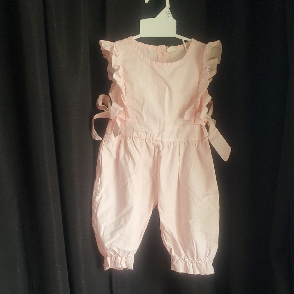 Pink Ruffled Girls Jumper With Side Bows